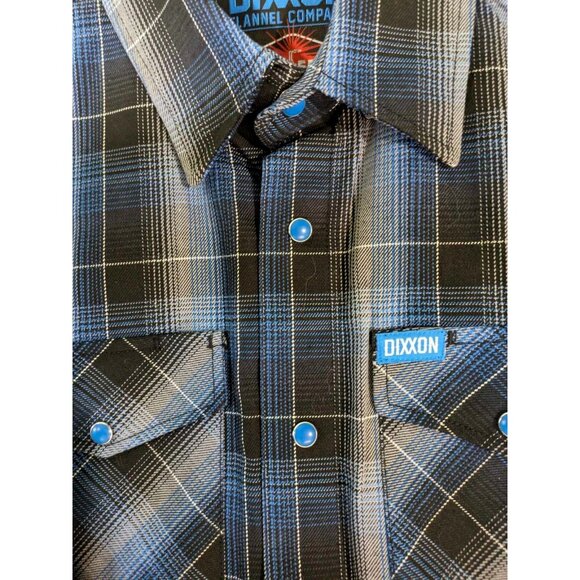 Dixxon Flannel Company Form Function Men Med Blue Long sleeve Flannel Pearl Snap - Picture 3 of 8
